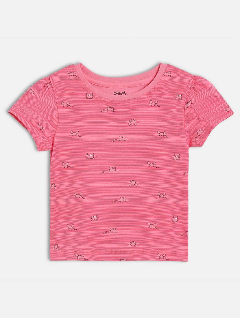 girls pack of 2 printed round neck tee - 22109273 -  Standard Image - 2