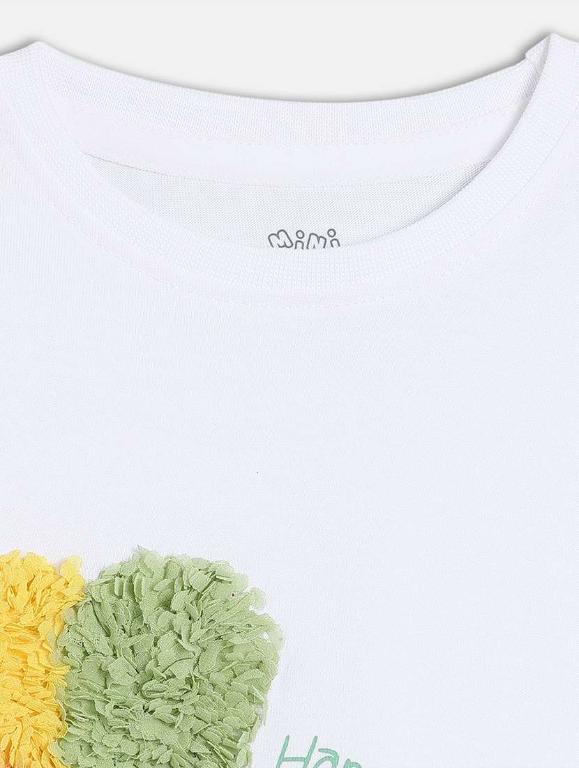 girls printed round neck tee - 22109276 -  Standard Image - 2