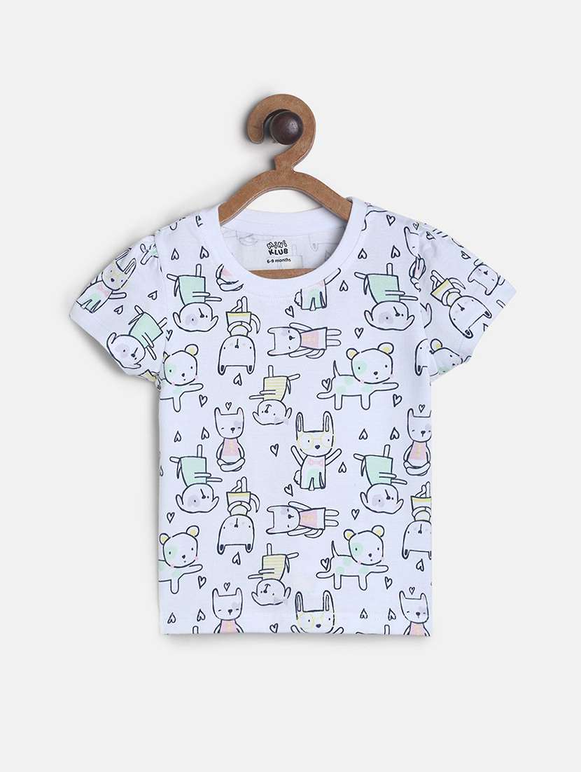 girls pack of 3 printed round neck tee - 22109334 -  Standard Image - 2