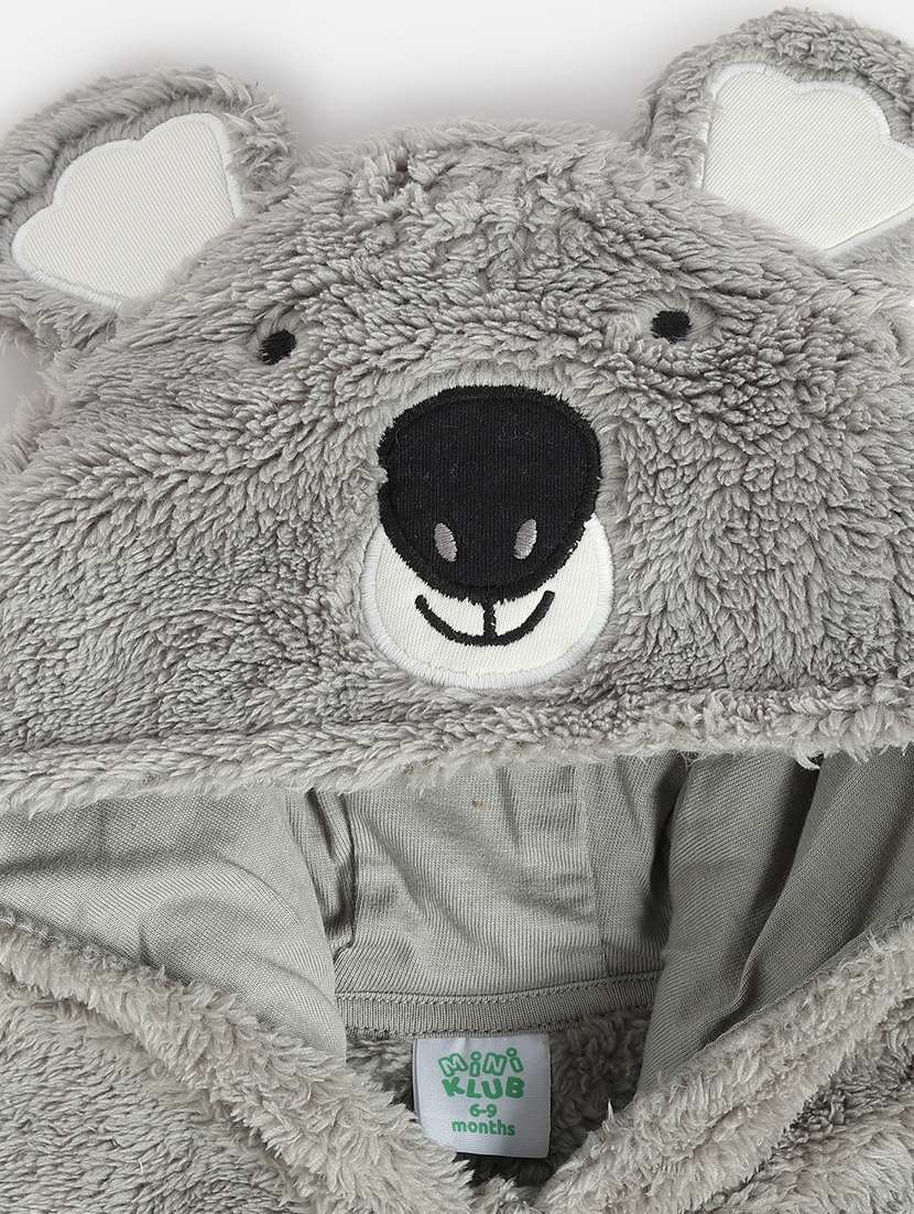 kids solid long sleeve hooded onesies - 22109410 - Standard Image - 2