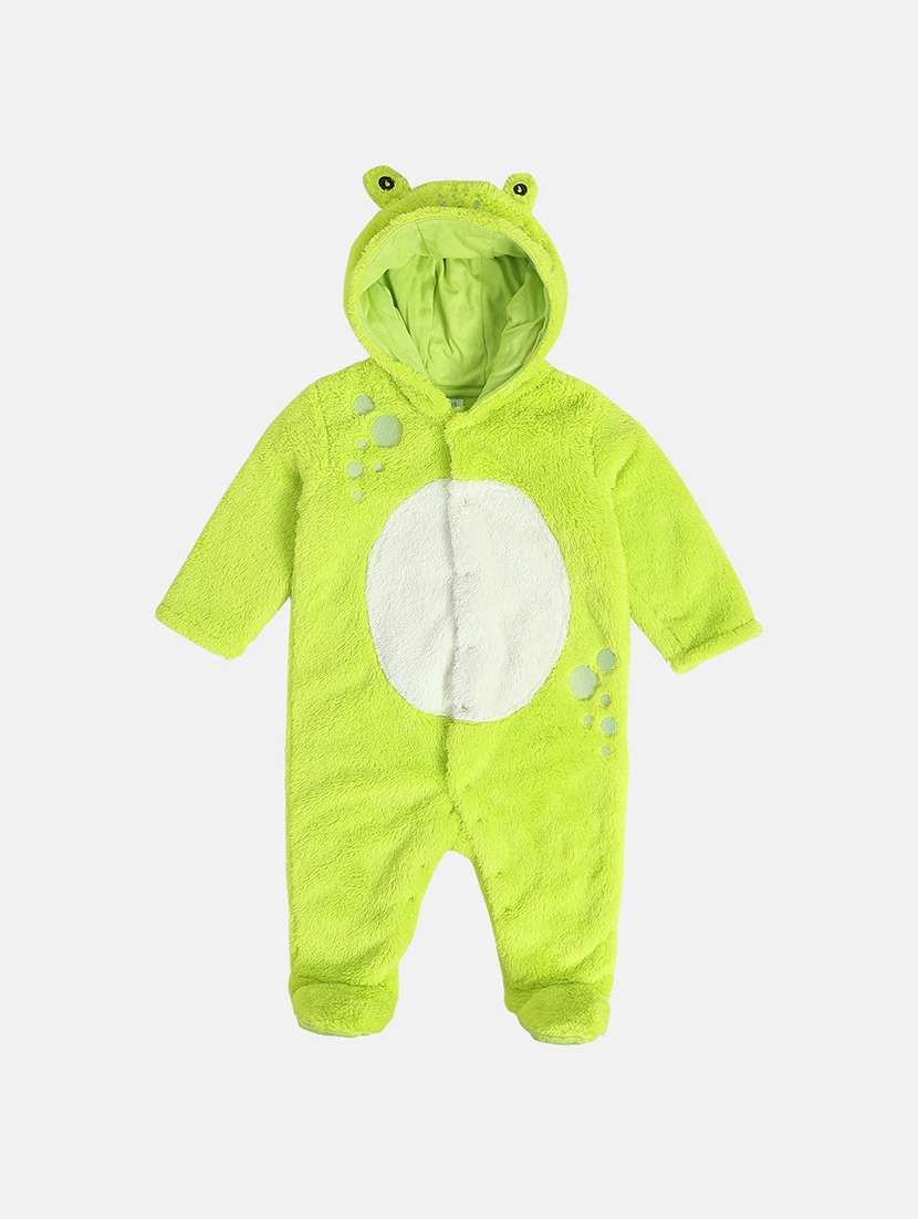 kids solid long sleeve hooded onesies