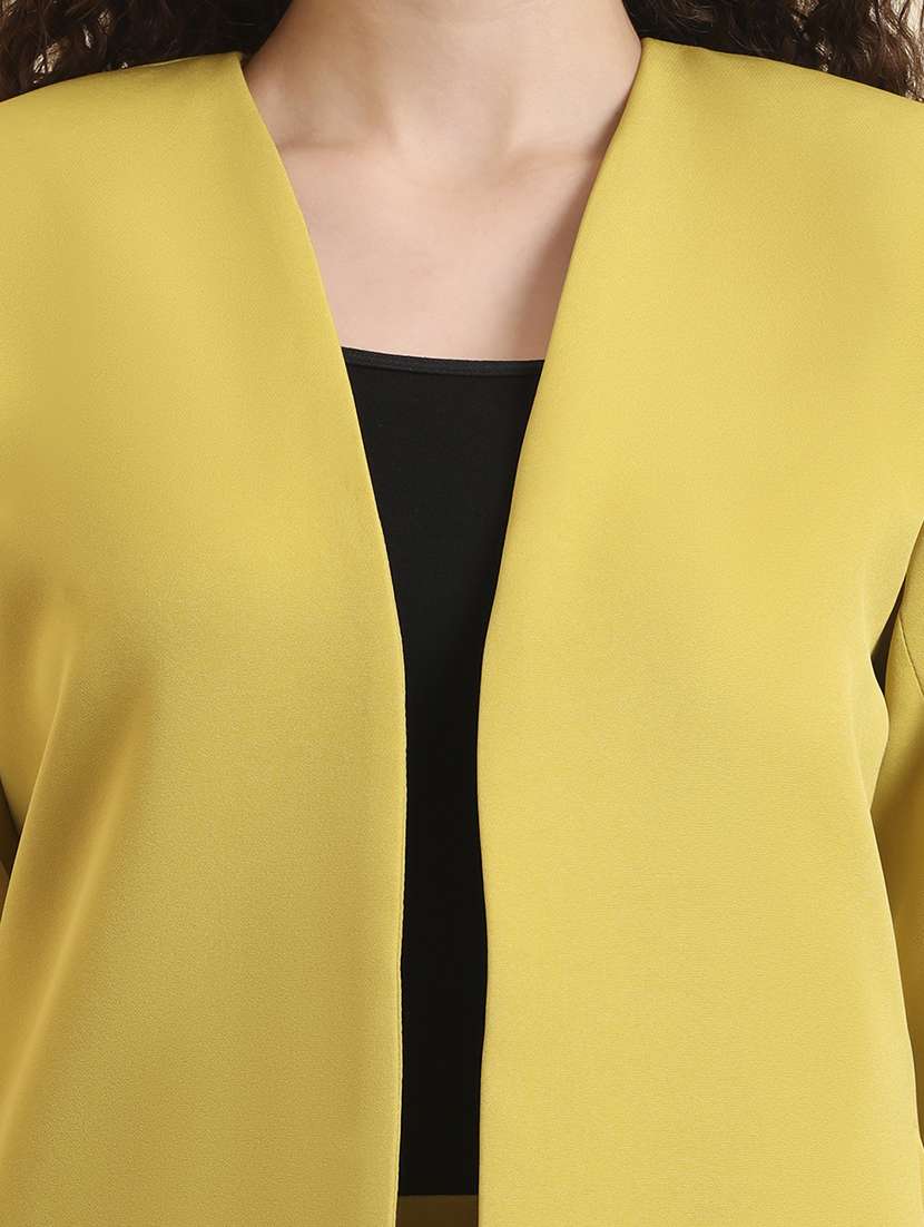women solid long sleeve single breasted blazer - 22109445 - Standard Image - 7