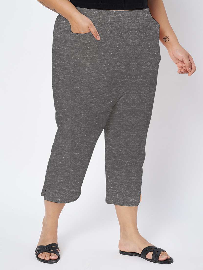 women plus size solid mid rise capri - 22109456 -  Standard Image - 2