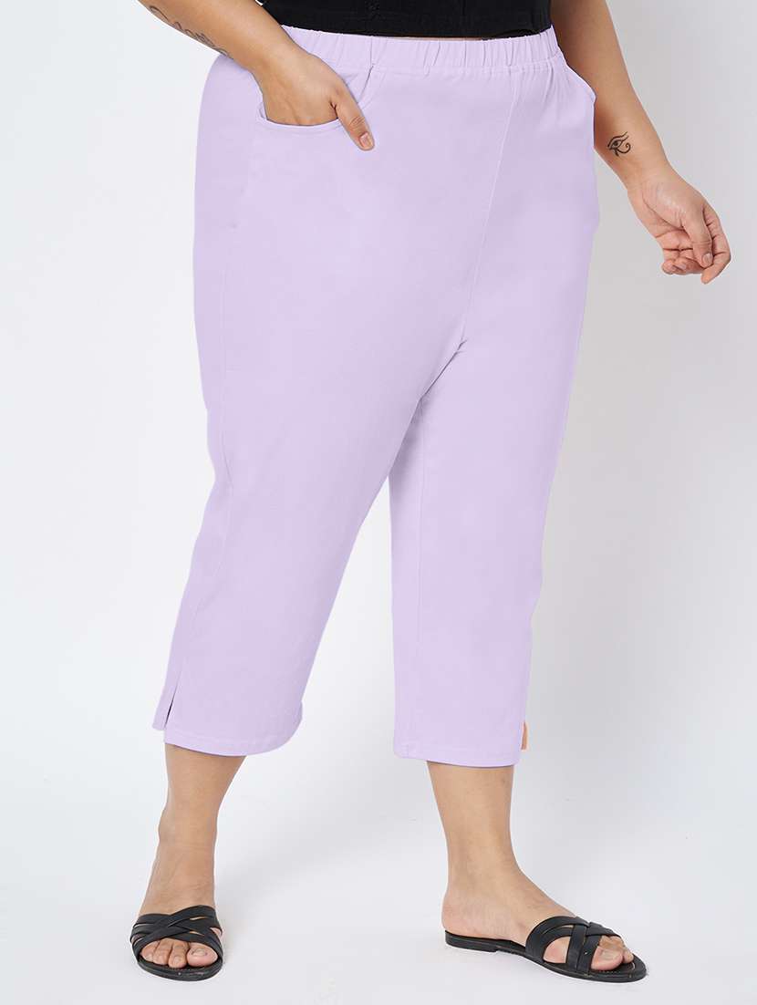 women plus size solid mid rise capri - 22109458 -  Standard Image - 2