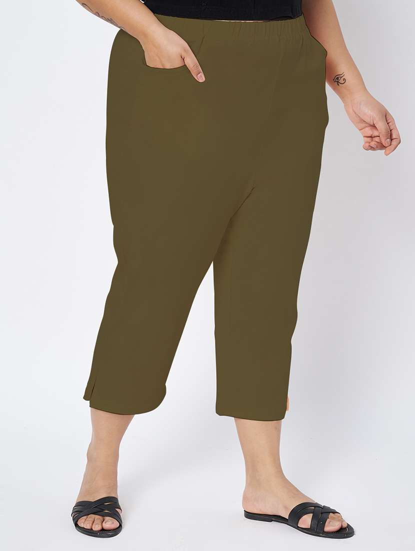 women plus size solid mid rise capri - 22109461 -  Standard Image - 2