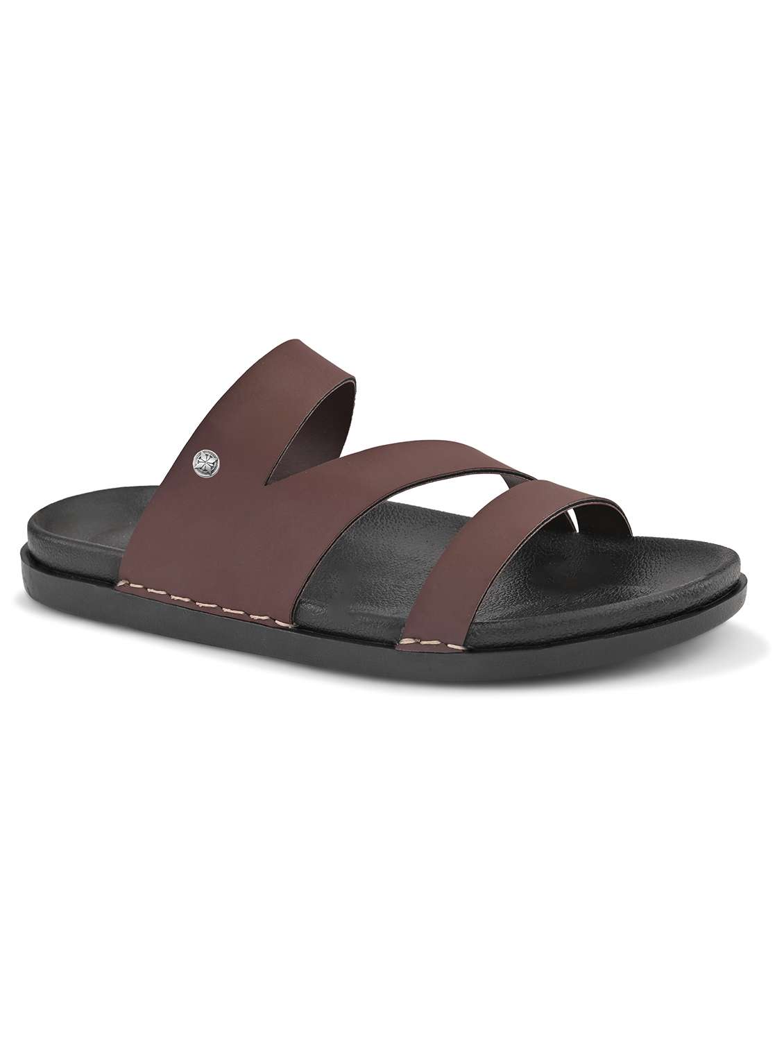 men brown slip on sandal - 22109471 -  Standard Image - 2