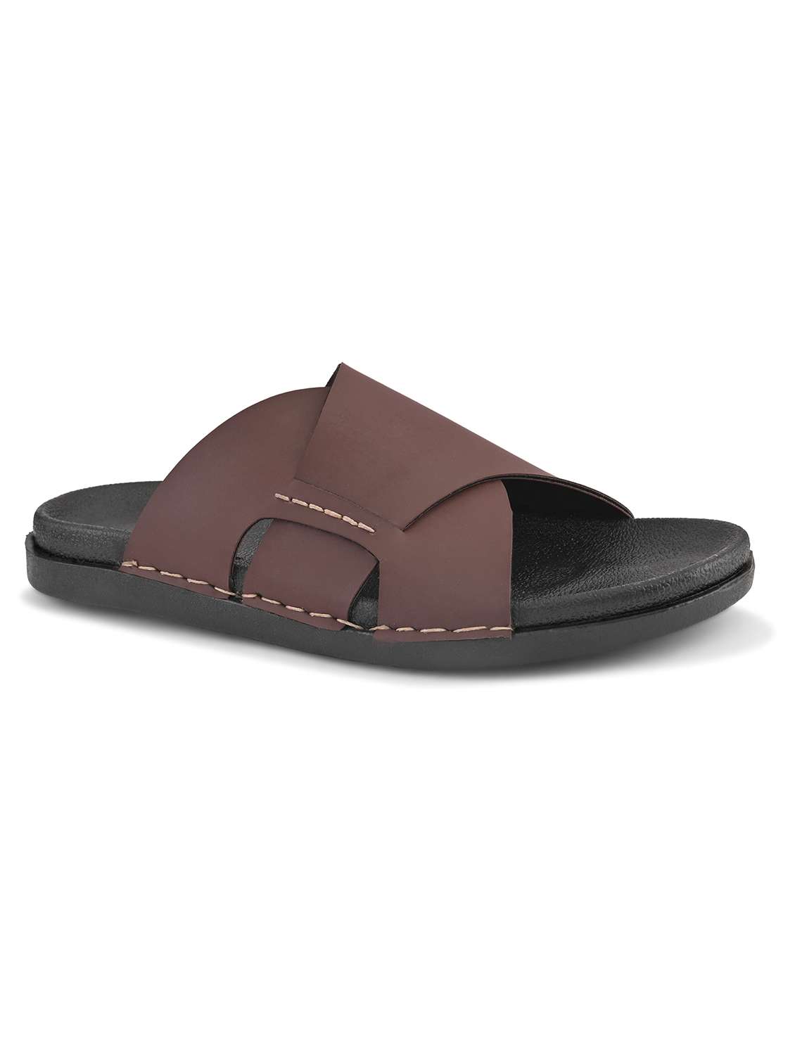 men brown slip on sandal - 22109476 -  Standard Image - 2