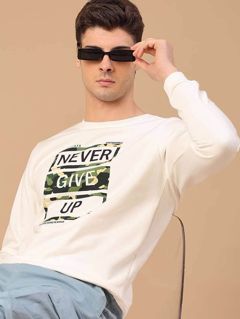 men printed long sleeve sweatshirt