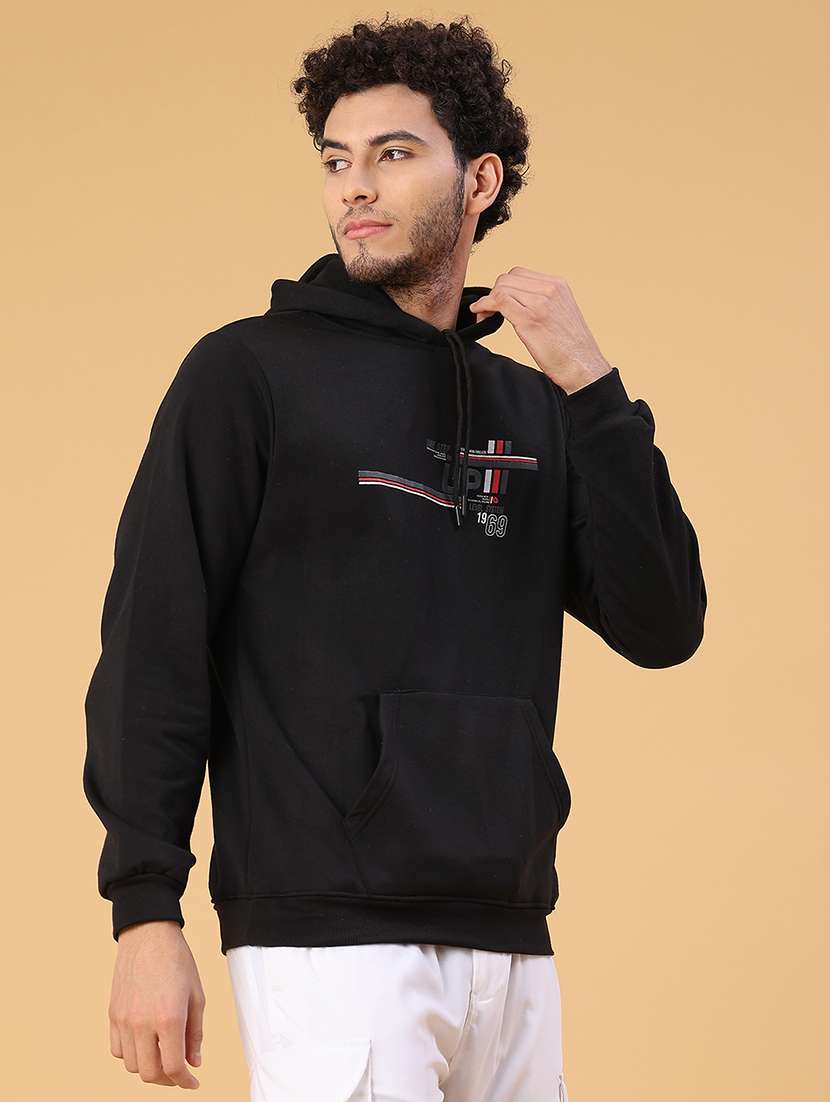 men printed long sleeve hooded sweatshirt - 22110573 -  Standard Image - 2