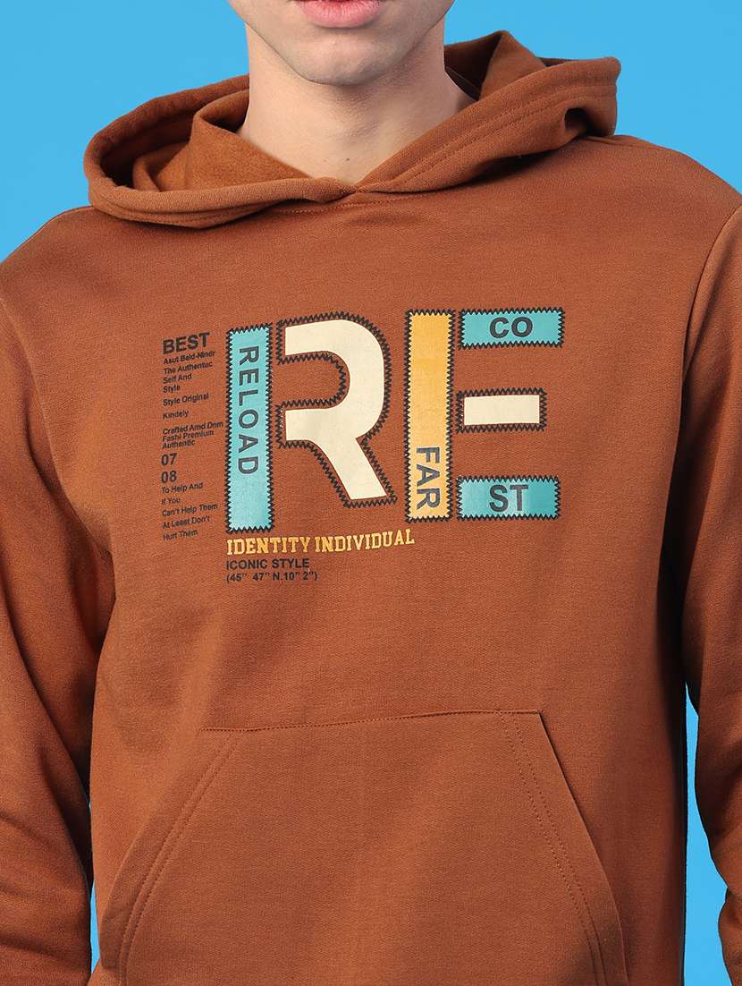 men printed long sleeve hooded sweatshirt - 22110574 -  Standard Image - 2