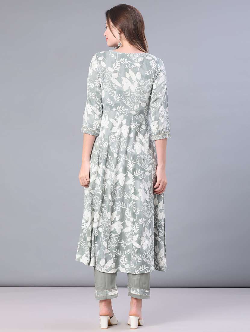 women printed three quarter sleeve kurta pant with dupatta set - 22110772 -  Standard Image - 2