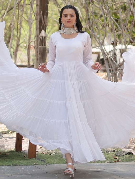 women solid long sleeve kurta dupatta set - 22112082 -  Standard Image - 2