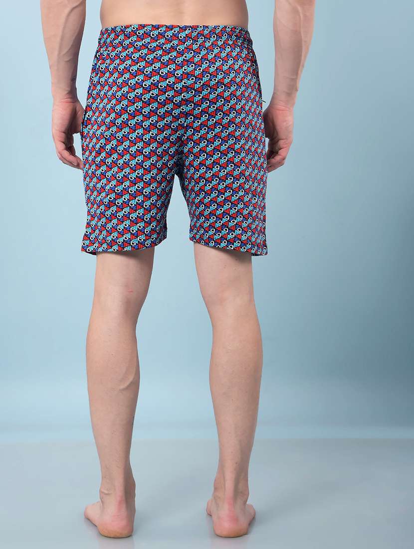 men printed mid rise regular fit bermuda shorts - 22112159 - Standard Image - 2