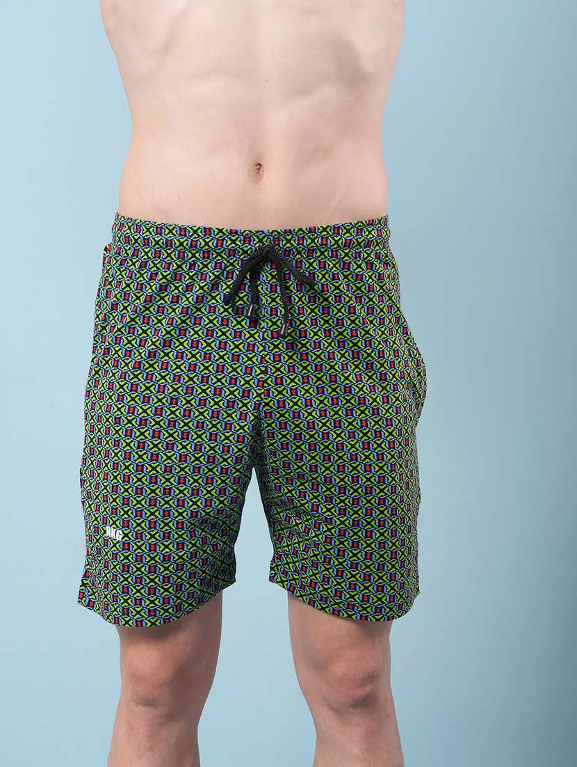 men pack of 2 printed mid rise regular fit bermuda shorts - 22112160 - Standard Image - 2