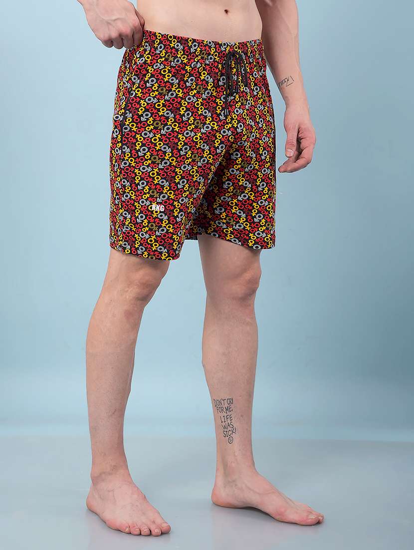 men pack of 2 printed mid rise regular fit bermuda shorts - 22112162 - Standard Image - 2