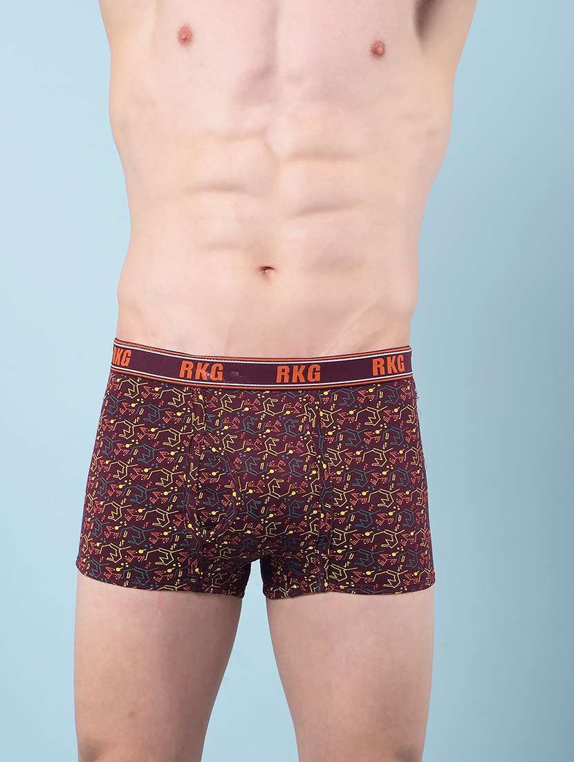 men pack of 5 printed low rise trunk - 22112208 -  Standard Image - 2