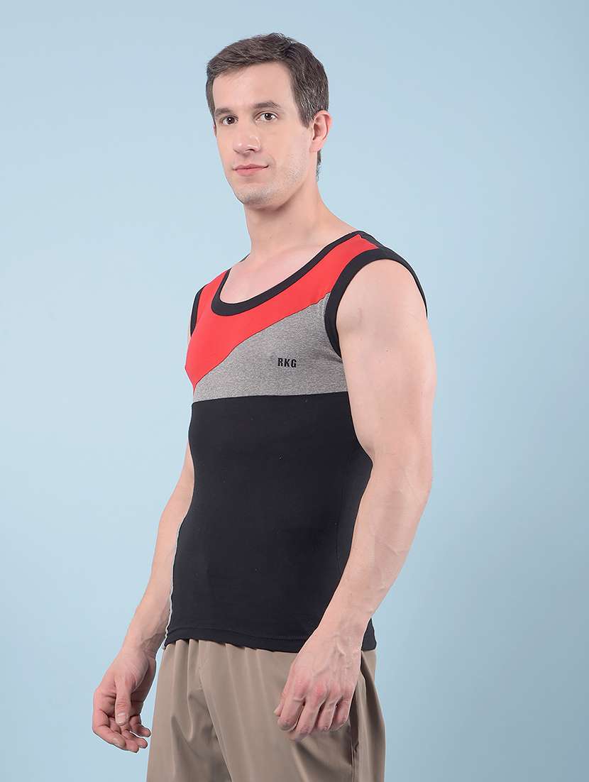 men pack of 5 round neck vest - 22112227 -  Standard Image - 2