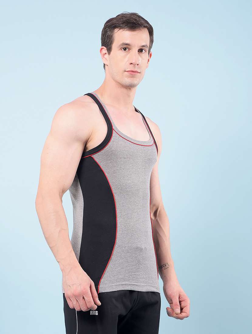 men pack of 10 color block sleeveless vest - 22112230 - Standard Image - 2