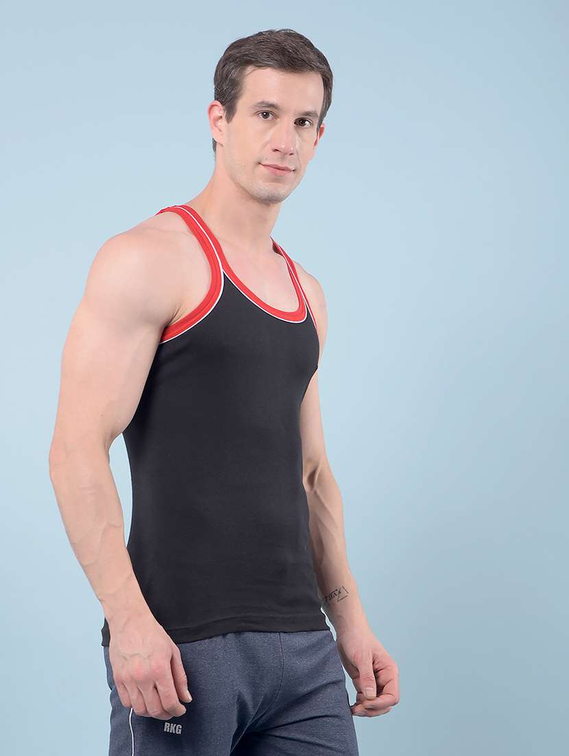men pack of 10 solid sleeveless vest - 22112240 -  Standard Image - 2