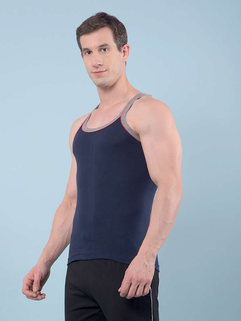 men pack of 2 solid sleeveless vest - 22112243 -  Standard Image - 2