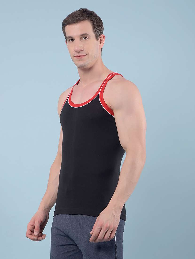 men pack of 2 solid sleeveless vest - 22112244 -  Standard Image - 2