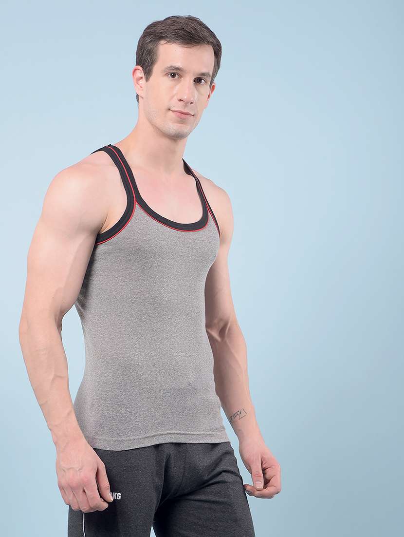 men pack of 5 solid sleeveless vest - 22112248 -  Standard Image - 2