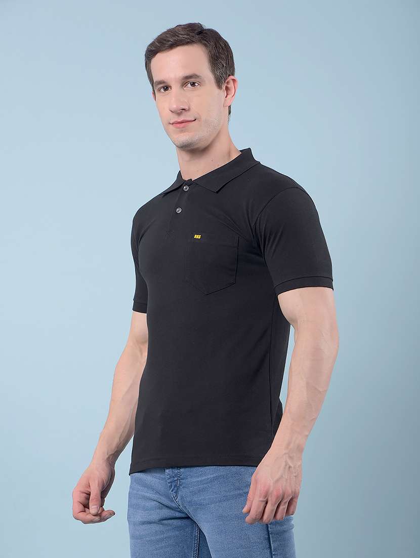 men solid short sleeve regular fit polo t-shirt - 22112278 - Standard Image - 2