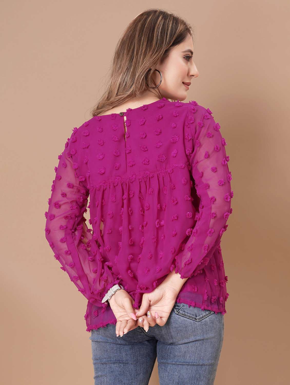 women self designed long sleeve top - 22112346 -  Standard Image - 2