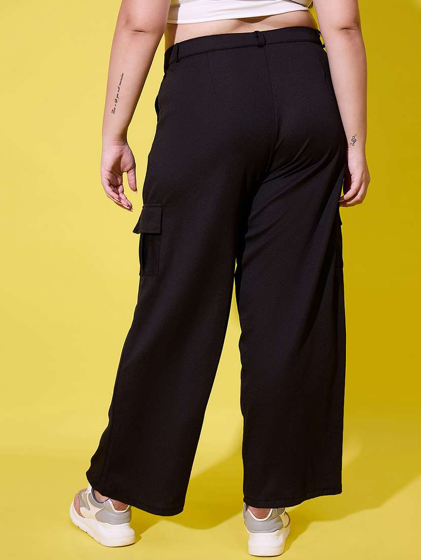 women plus size solid high rise cargo - 22112497 -  Standard Image - 2