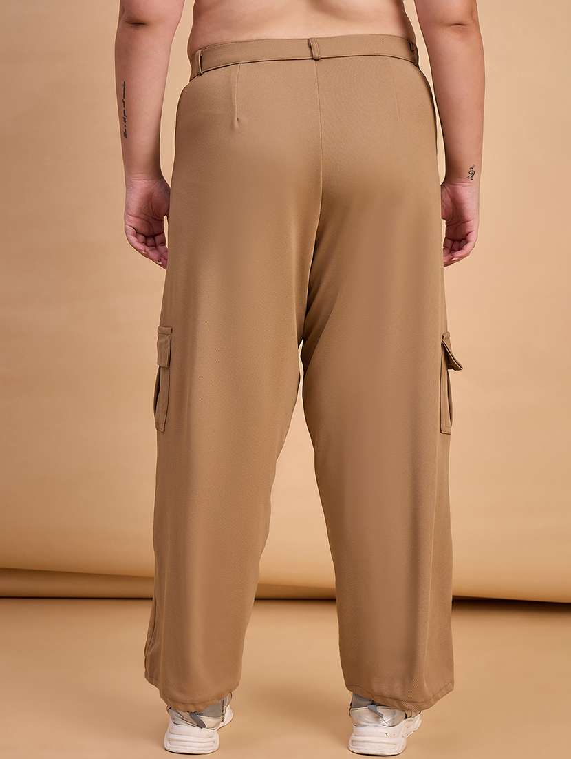 women plus size solid high rise cargo - 22112503 -  Standard Image - 2
