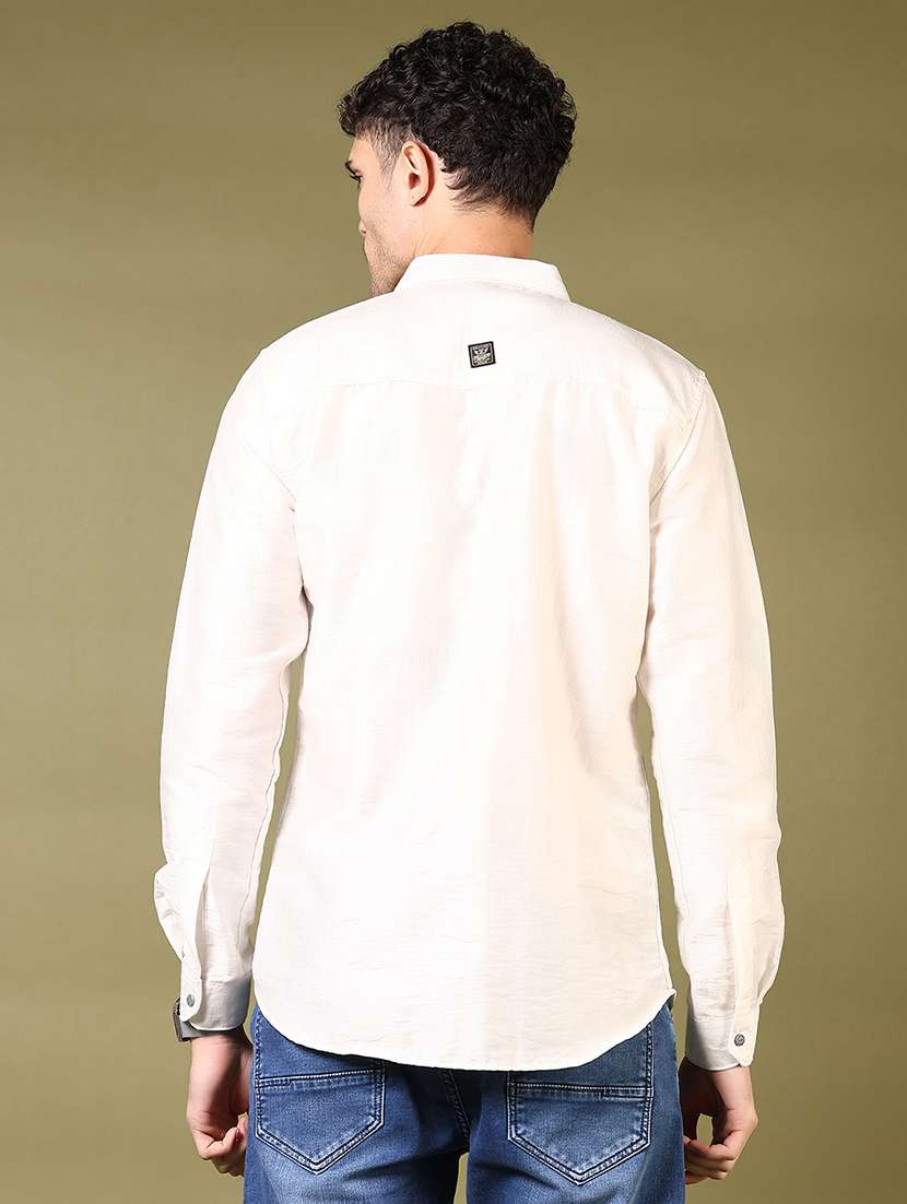 men solid long sleeve slim fit casual shirt - 22127887 -  Standard Image - 2