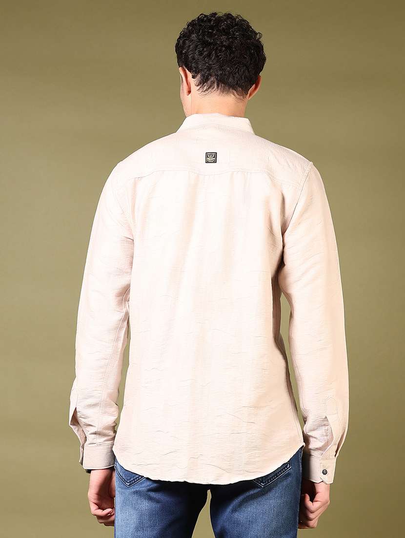 men solid long sleeve slim fit casual shirt - 22127888 -  Standard Image - 2