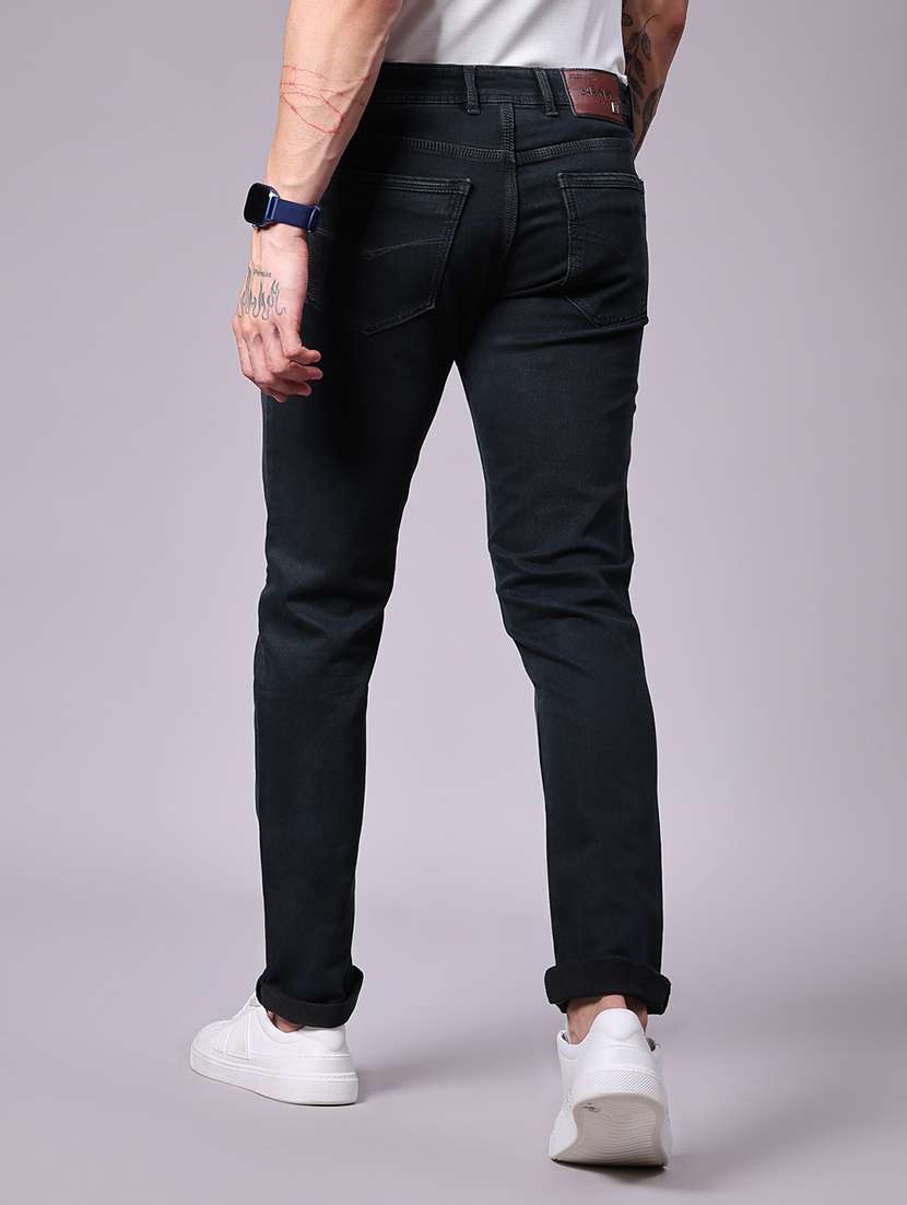 men plain mid rise full length jeans - 22129614 -  Standard Image - 2