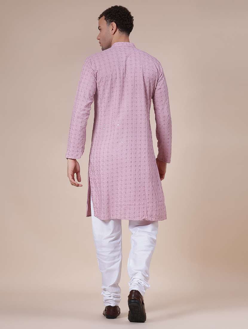 men embroidered long sleeve kurta and pyjama set - 22129992 -  Standard Image - 2
