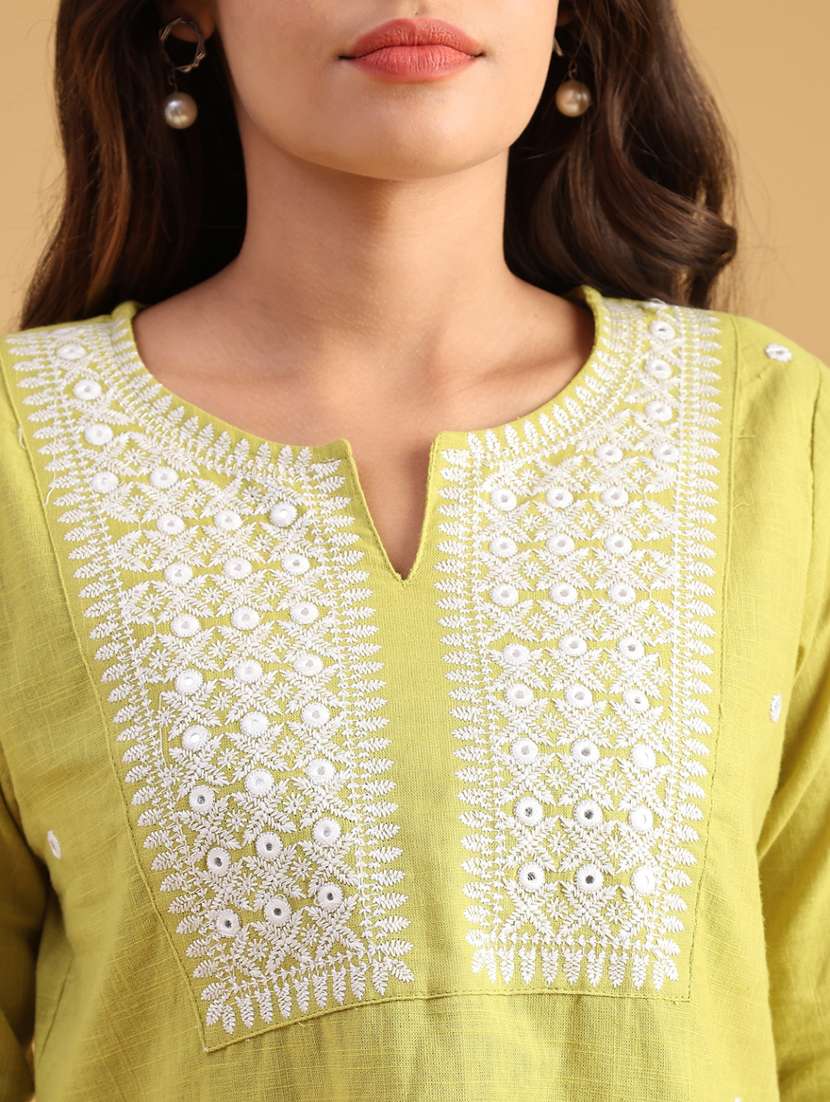 women solid with work notch neck top - 22130595 -  Standard Image - 2