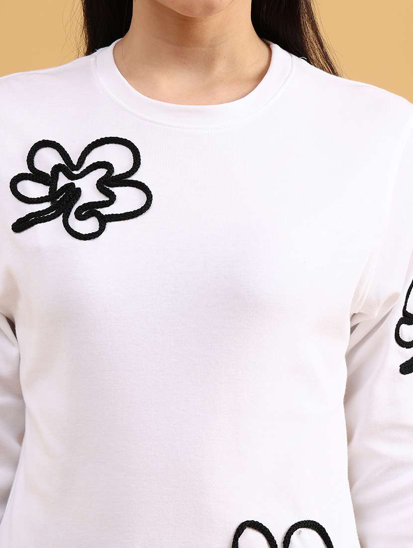 women self designed long sleeve sweatshirt - 22130830 -  Standard Image - 2