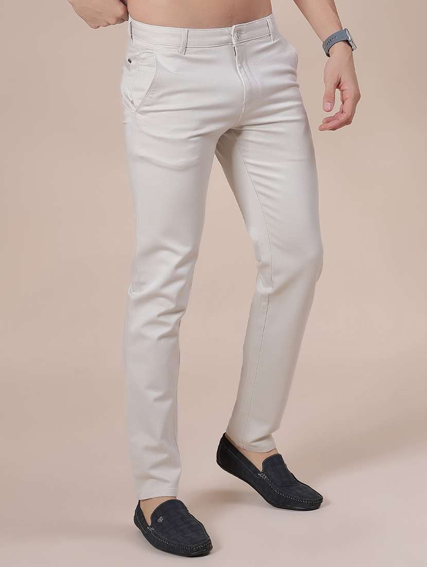 men solid mid rise chinos casual trouser - 22131004 -  Standard Image - 2