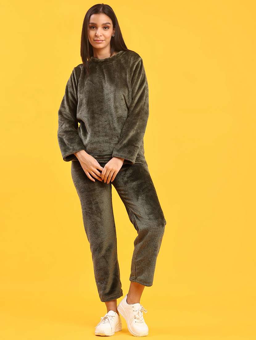 women solid nightwear pyjama set - 22131010 -  Standard Image - 2