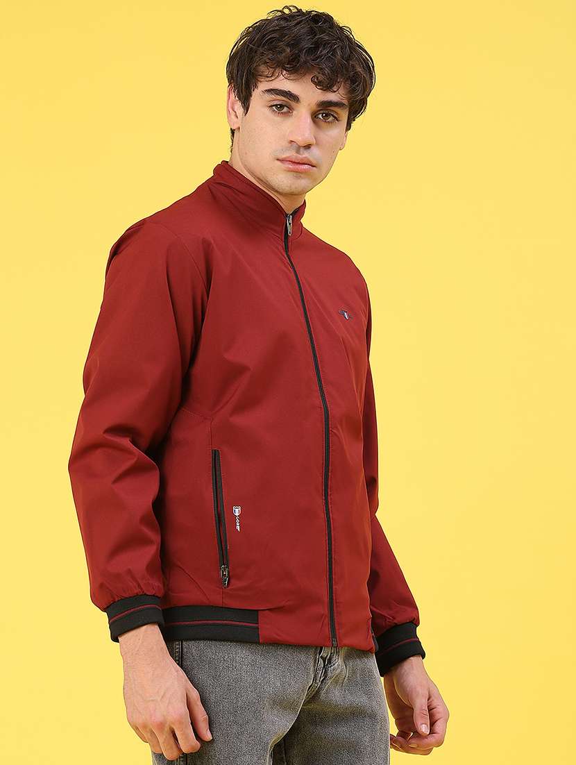 men solid long sleeve bomber jacket - 22131016 -  Standard Image - 2