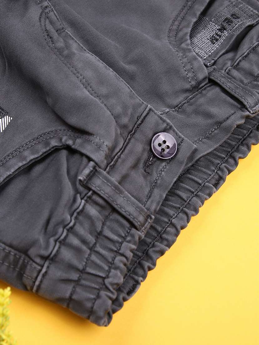 boys solid mid rise regular fit cargo - 22135355 -  Standard Image - 2