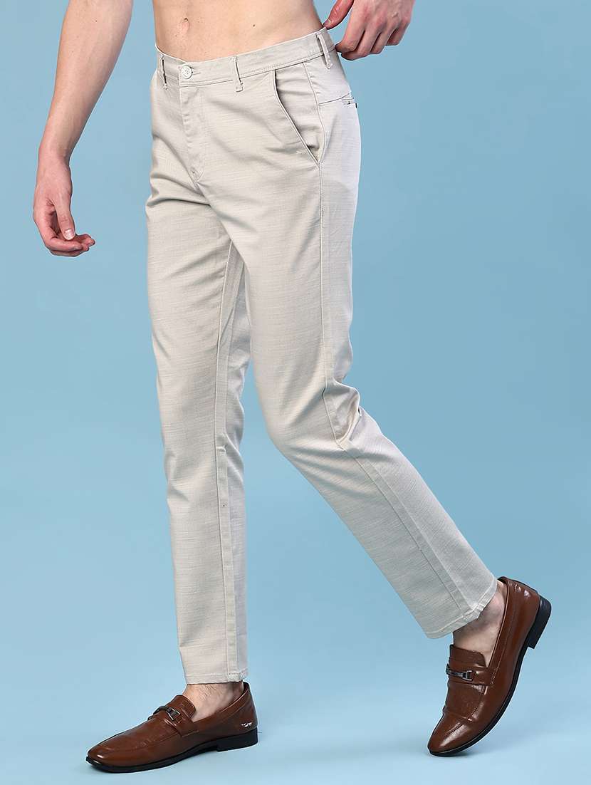 men solid mid rise chinos casual trouser - 22135604 -  Standard Image - 2