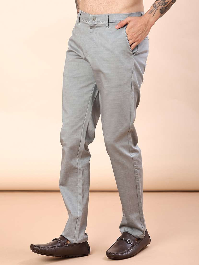 men solid mid rise chinos casual trouser - 22135605 -  Standard Image - 2