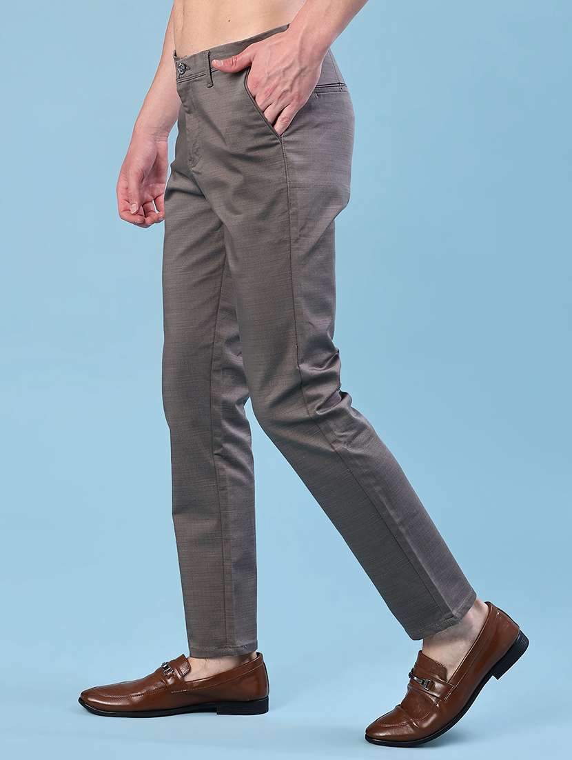 men solid mid rise chinos casual trouser - 22135606 -  Standard Image - 2