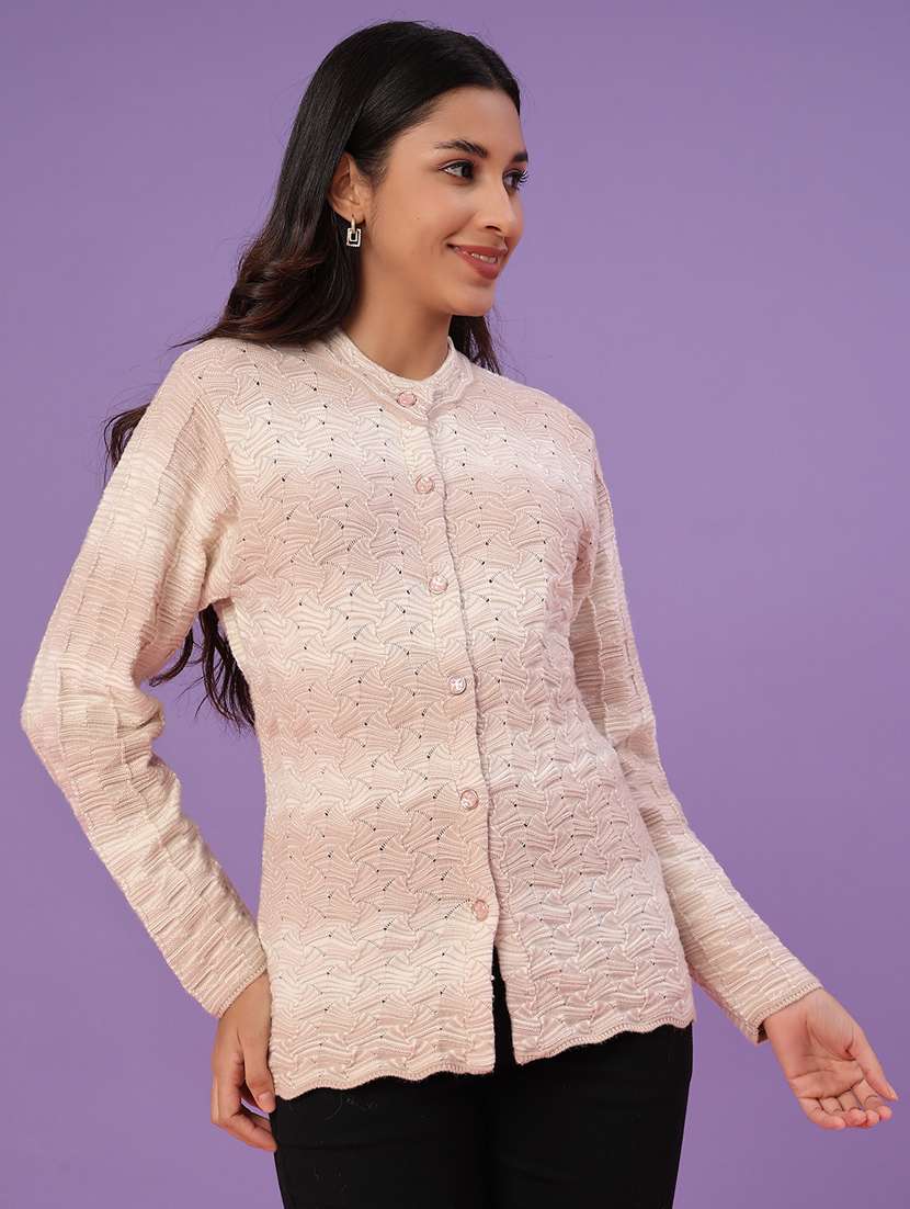 women self design long sleeve cardigan - 22135856 -  Standard Image - 2