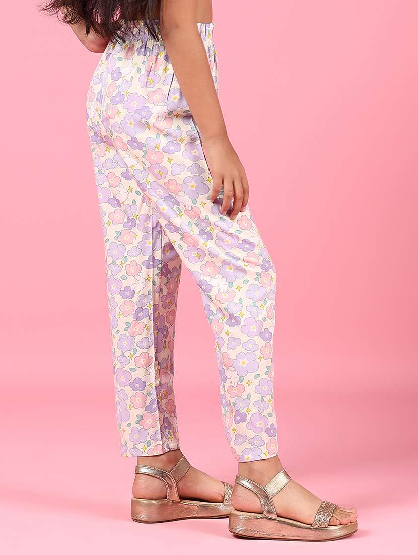 girls printed mid rise nightwear pyjama - 22136813 -  Standard Image - 2