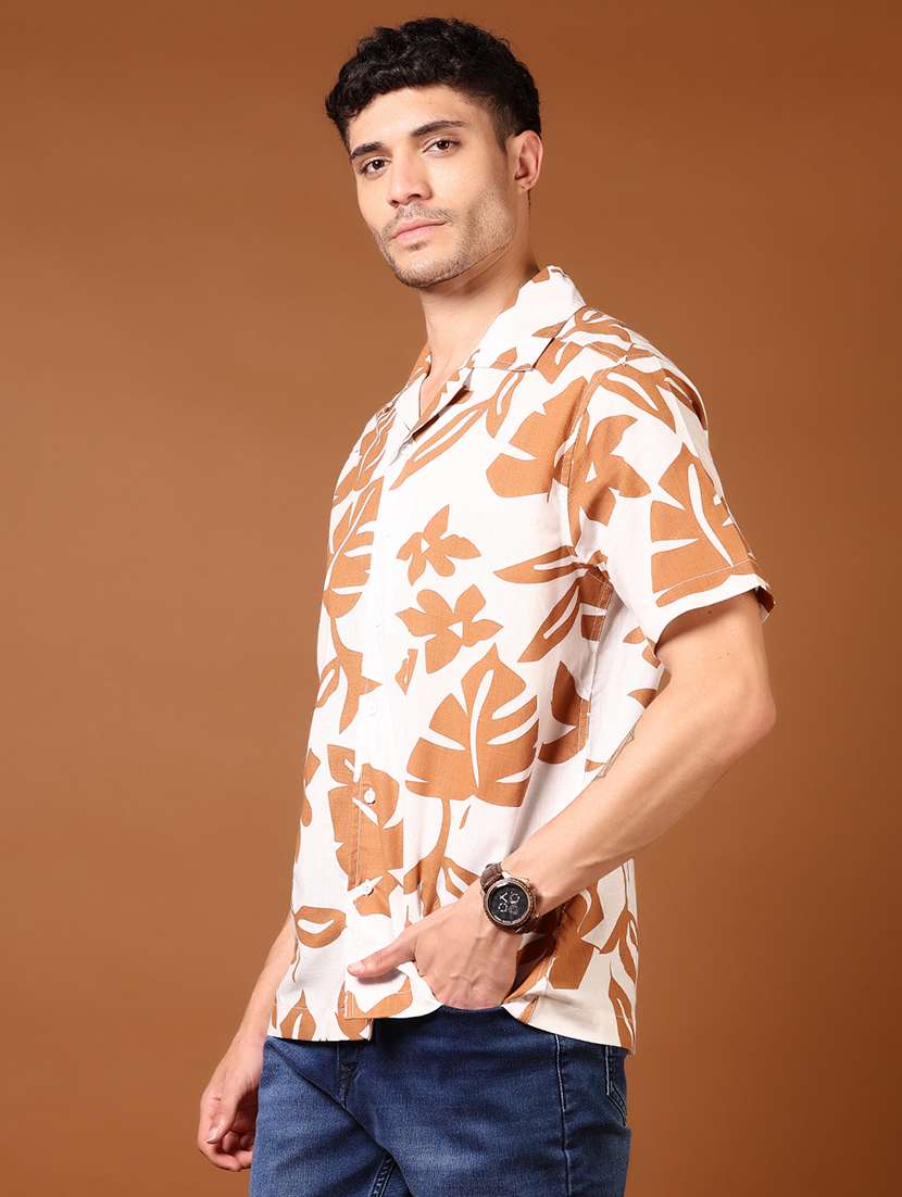 men printed short sleeve regular fit casual shirt - 22136925 -  Standard Image - 2