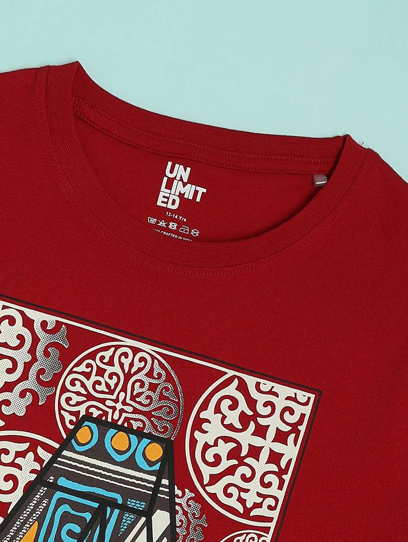 Boys Printed Round Neck T-shirt - 22137043 -  Standard Image - 2