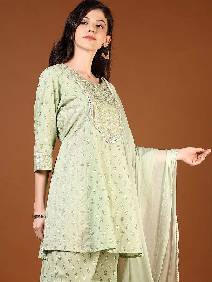 women three quarter sleeve kurta and sharara with dupatta  - 22137047 -  Standard Image - 2