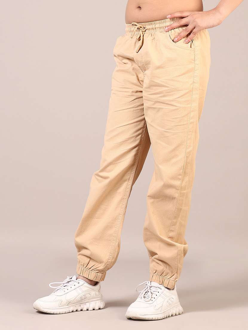 girls plain mid rise regular fit jogger - 22137257 -  Standard Image - 2