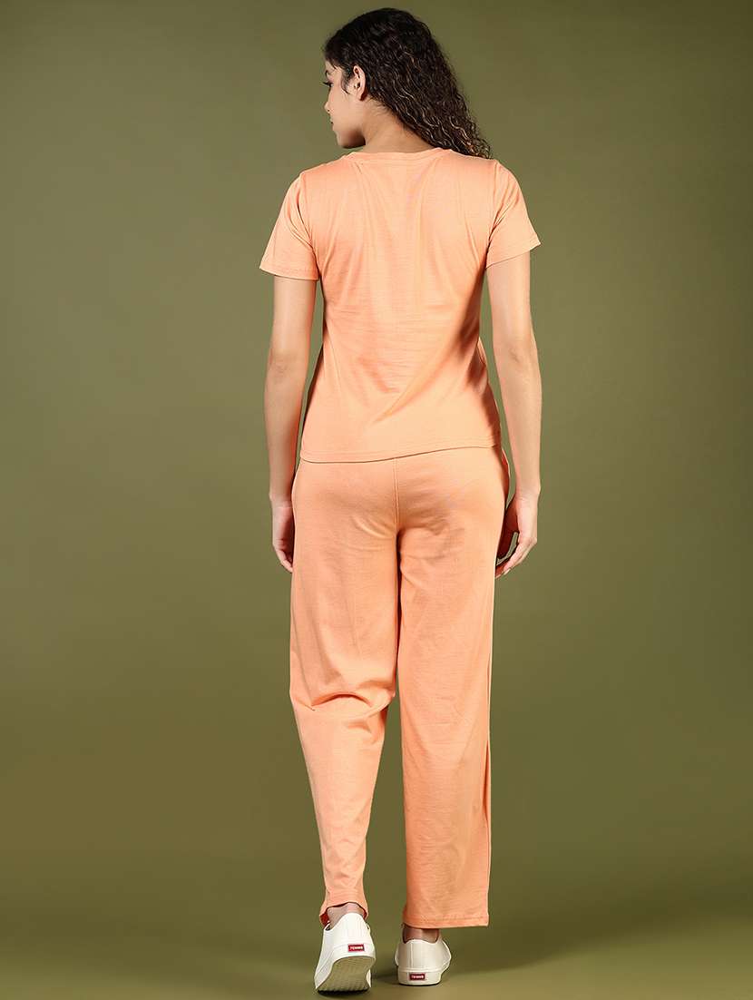 women coral cotton blend nightwear set - 22137684 -  Standard Image - 2